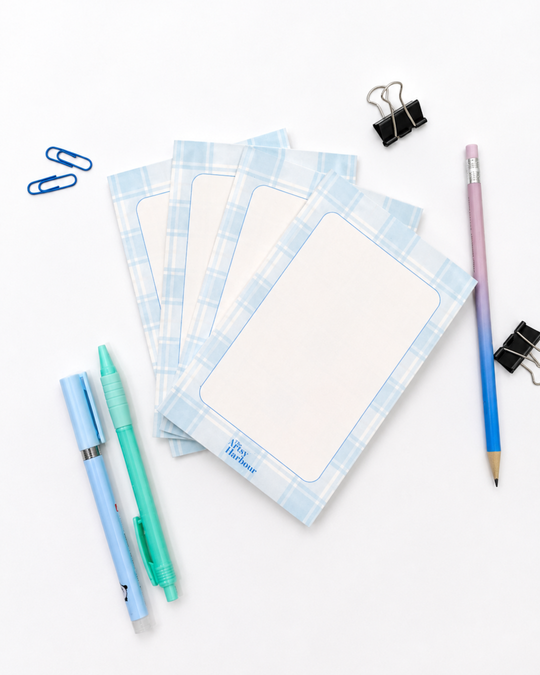 Blue Plaid Notepad
