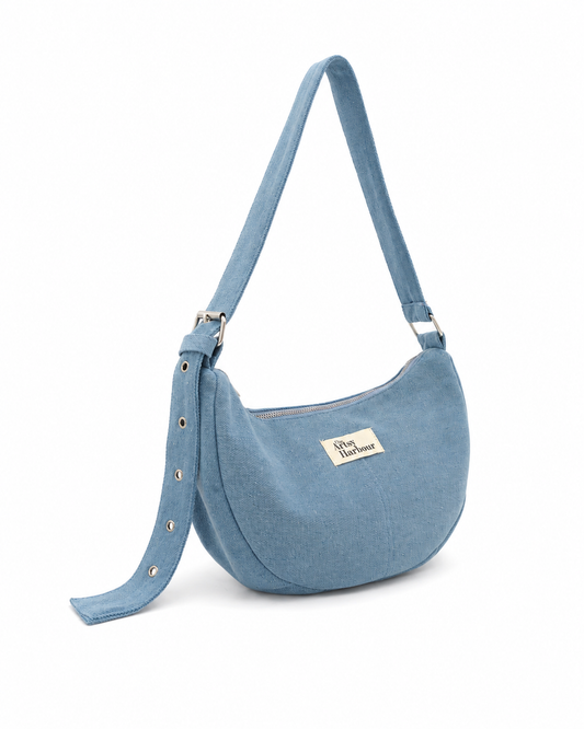 Denim Moon Bag