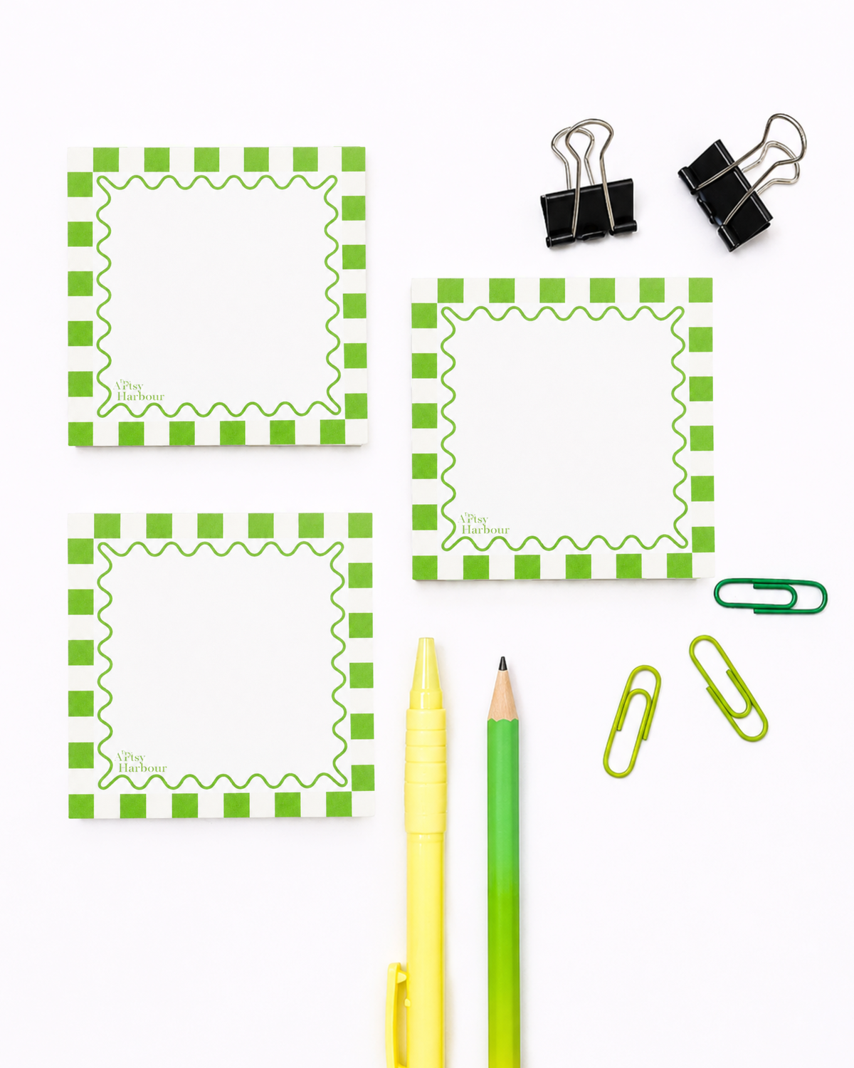 Green Checker Notepad