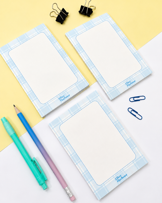 Blue Plaid Notepad