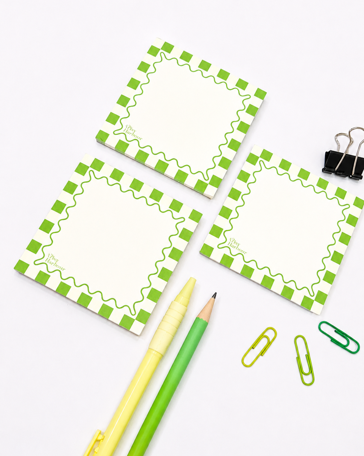 Green Checker Notepad
