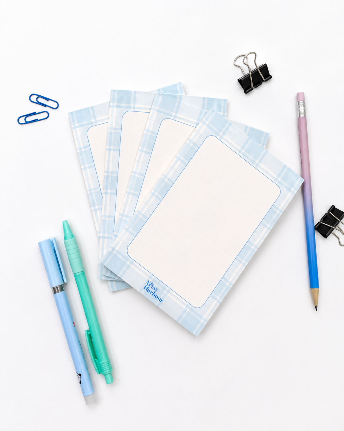 Blue Plaid Notepad