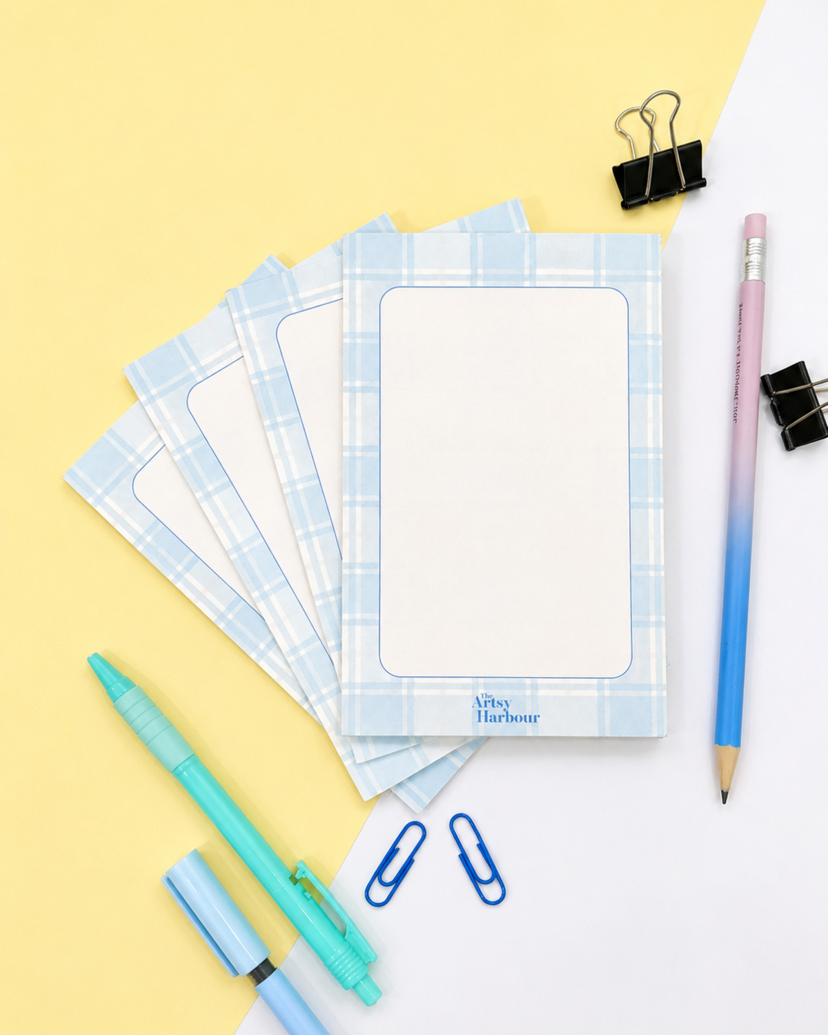 Blue Plaid Notepad