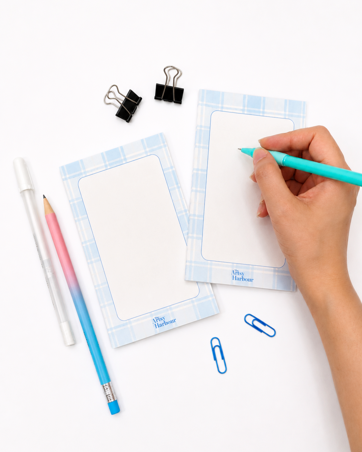 Blue Plaid Notepad