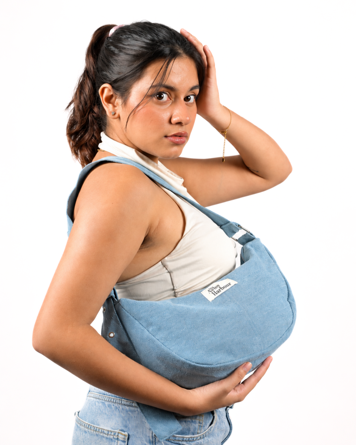 Denim Moon Bag