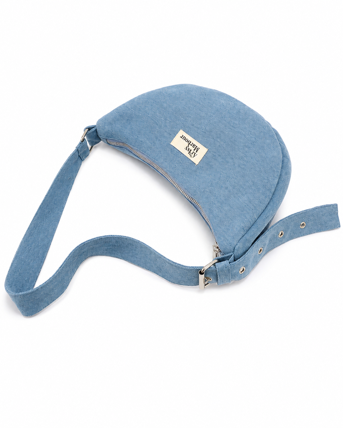 Denim Moon Bag